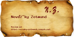 Nováky Zotmund névjegykártya